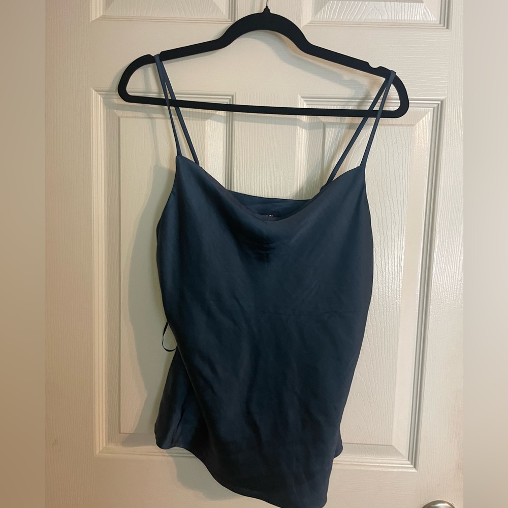 Skies are blue silk slip top